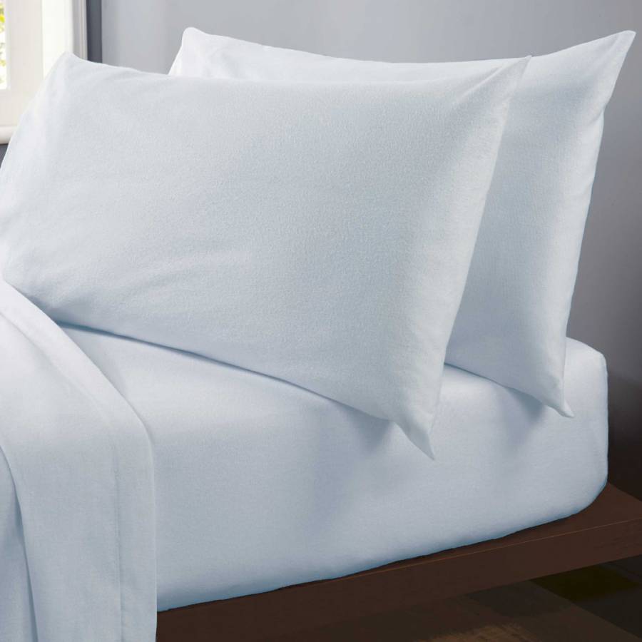 Brushed Cotton Small Double Fitted Sheet Blue Brandalley