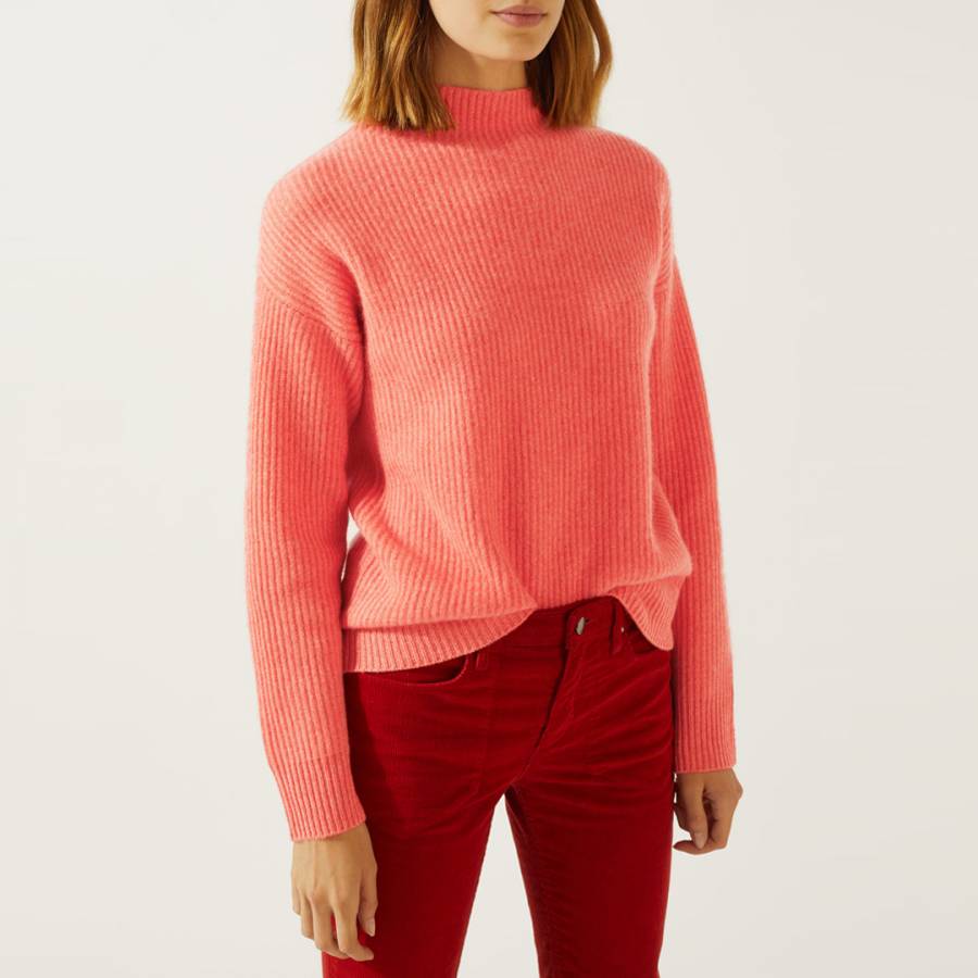 Coral Ribbed Cashmere Jumper - BrandAlley
