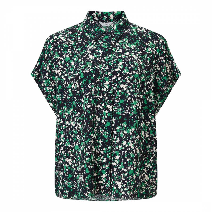 Green Splatter Print Shirt - BrandAlley