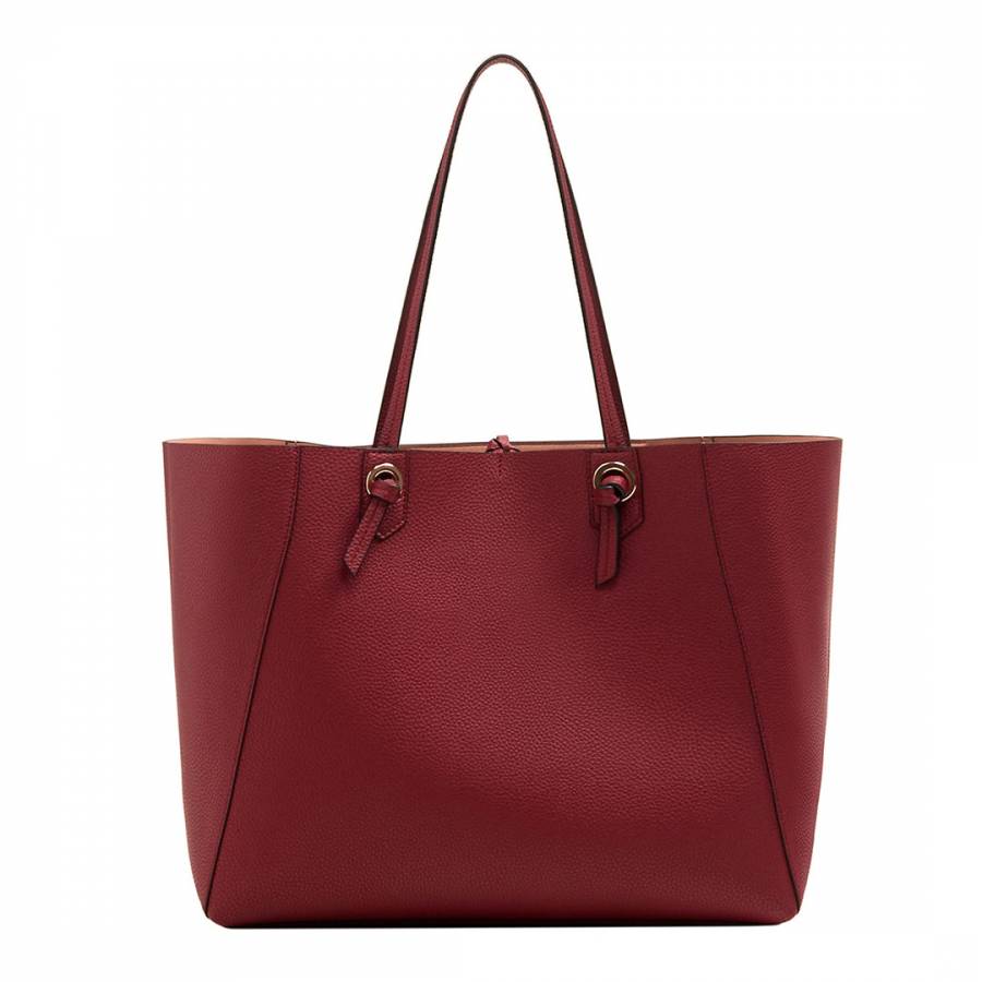 Burgundy Nika Knot Detail Shopper Bag - BrandAlley