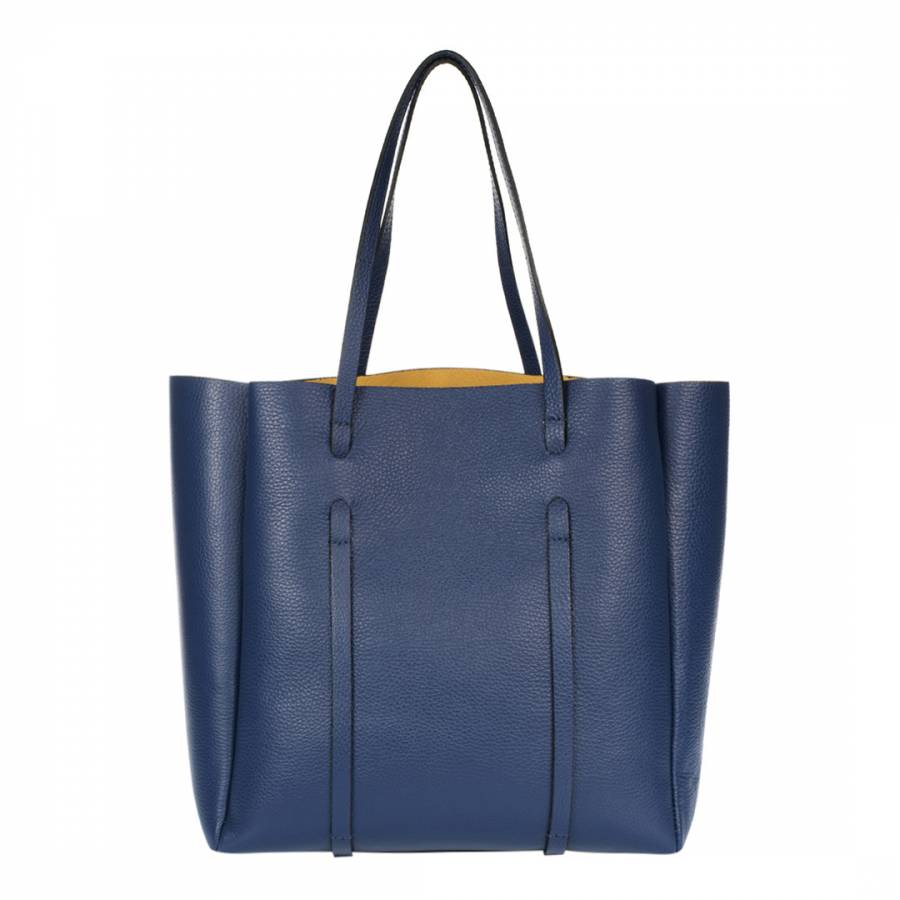Blue Leather Shoulder Bag - BrandAlley