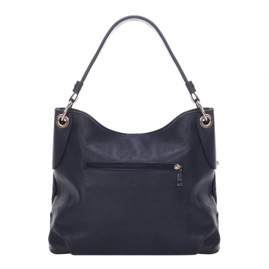 Dark Blue Leather Shoulder Bag - BrandAlley