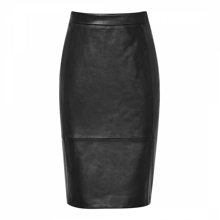 Black Avril Leather Skirt - BrandAlley