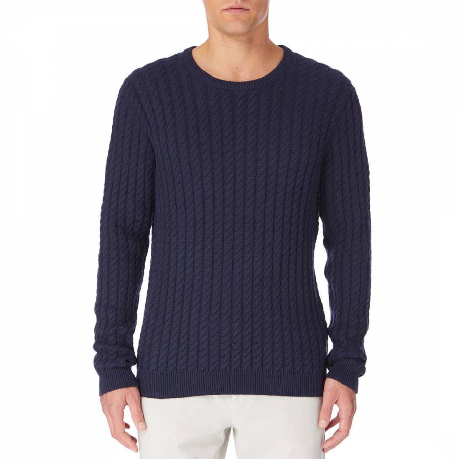 Navy Cable Knit Jumper - BrandAlley