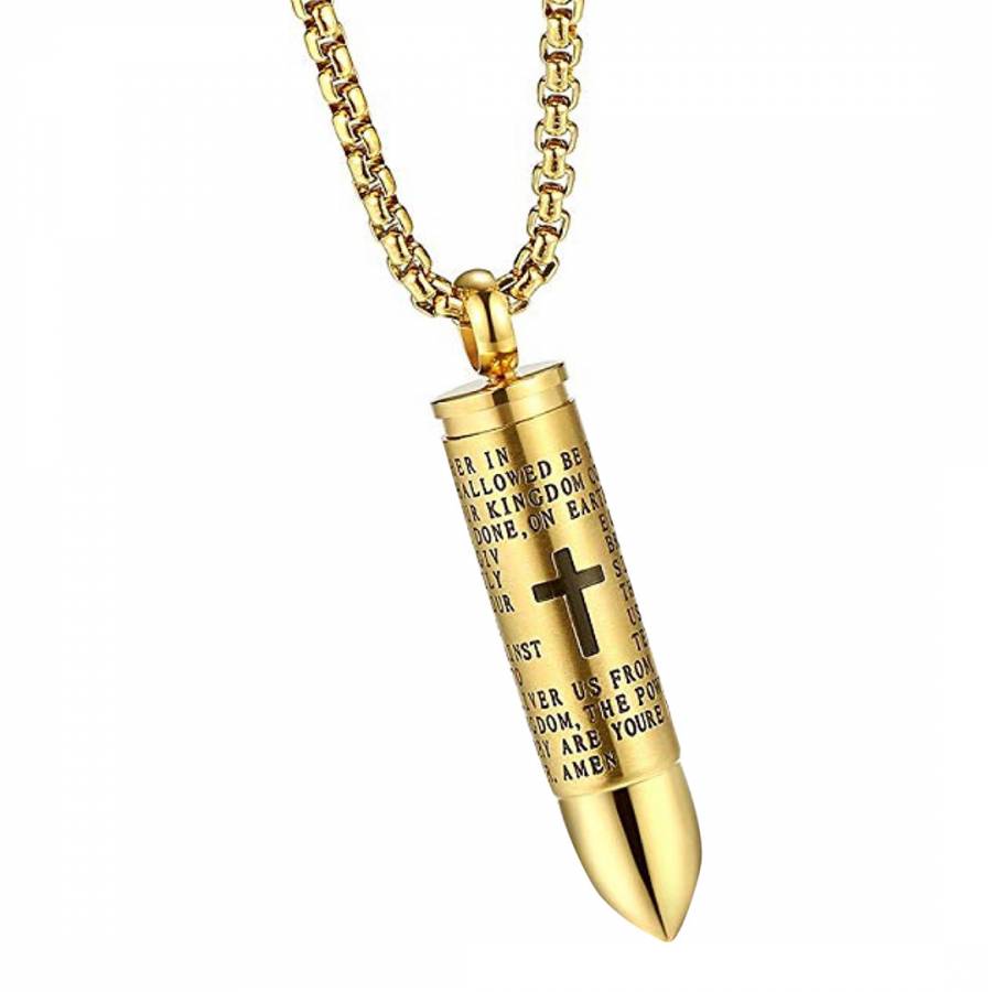 18K Gold Plated Bullet Spiritual Necklace - BrandAlley