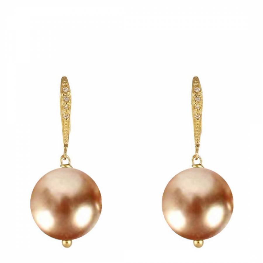 Champagne Pearl Drop Earrings - BrandAlley