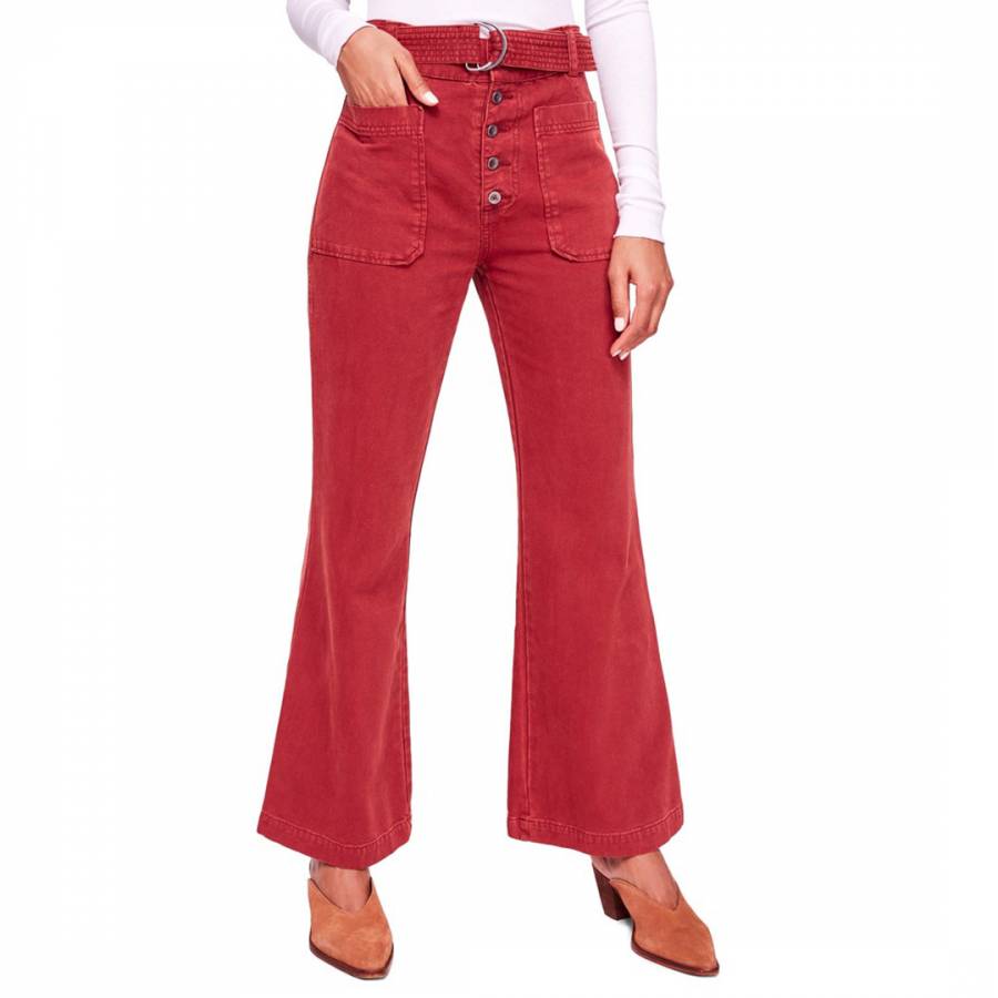 Red Corin Mod Slim Flare Jeans - BrandAlley