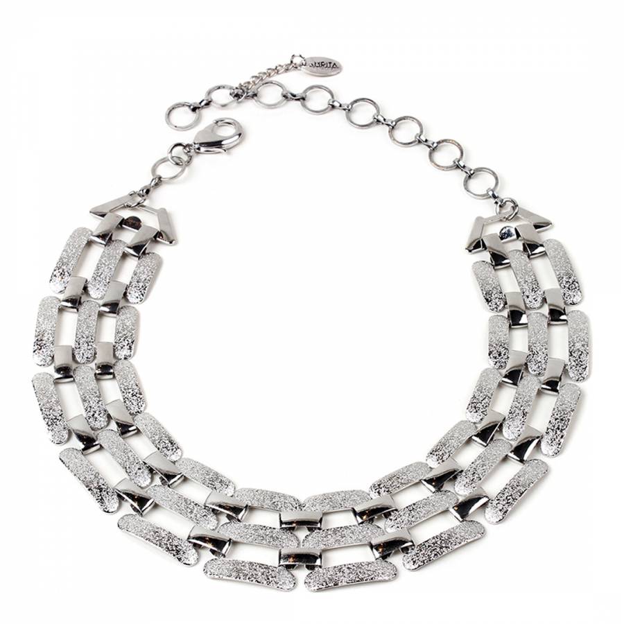 Silver Adjustable Choker/Collar Necklace - BrandAlley