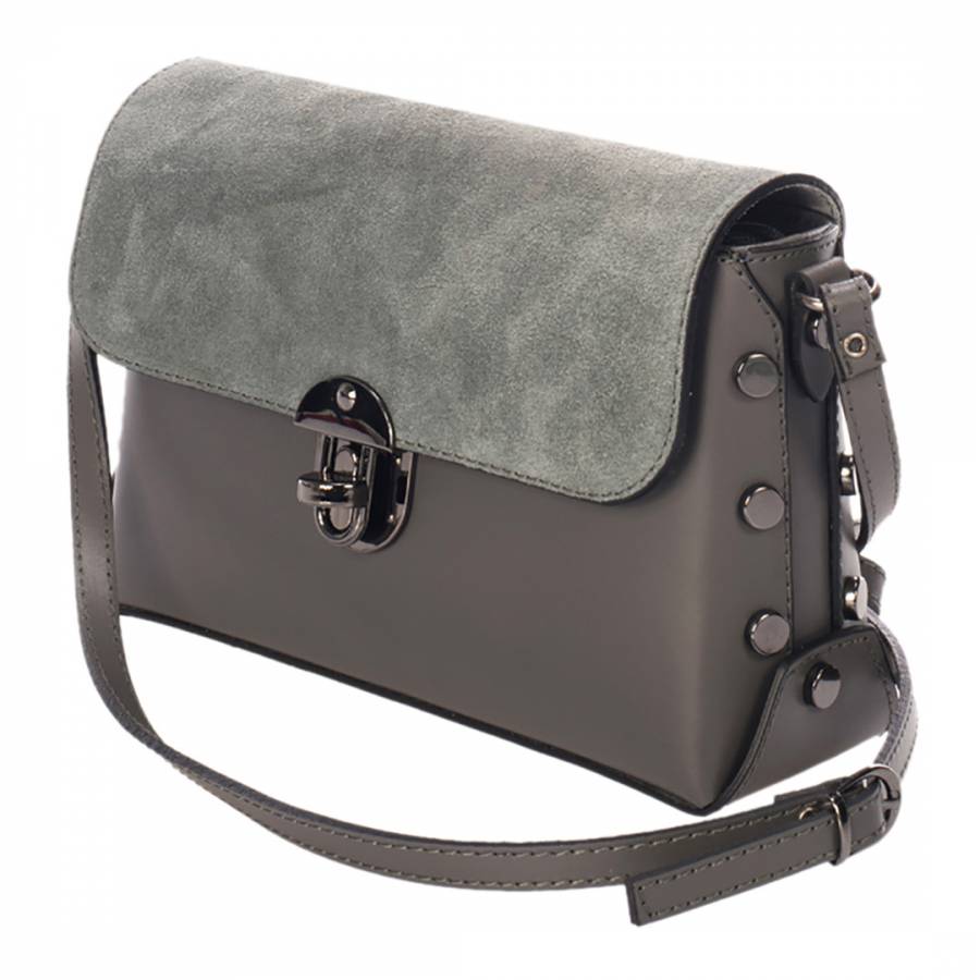 Grey Leather Crossbody Bag - BrandAlley