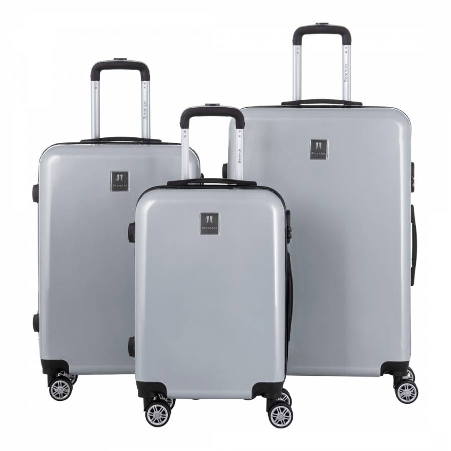 Silver Hermes Set of 3 Suitcases - BrandAlley