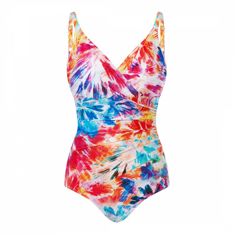 Pink/Multi Paradise Crossover Strapsuit - BrandAlley
