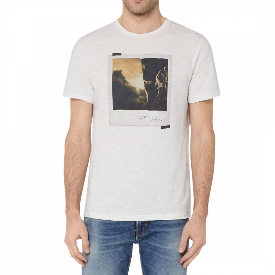 White Graphic Slub T-Shirt - BrandAlley