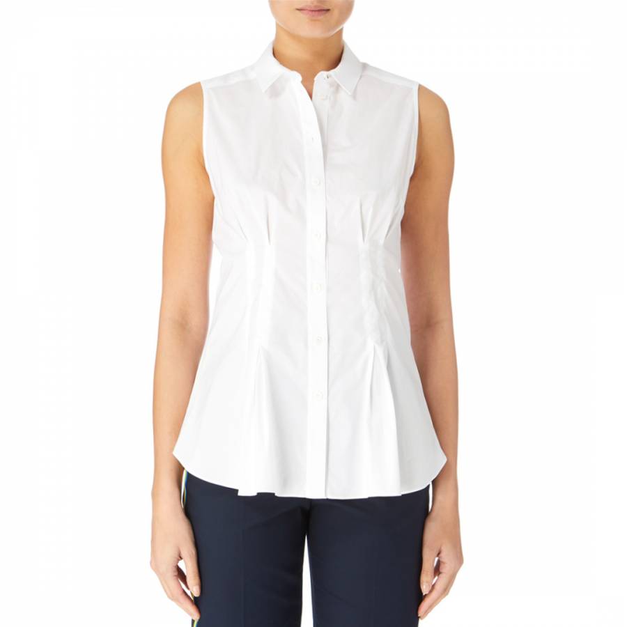 White Lace Up Cotton Stretch Shirt - BrandAlley