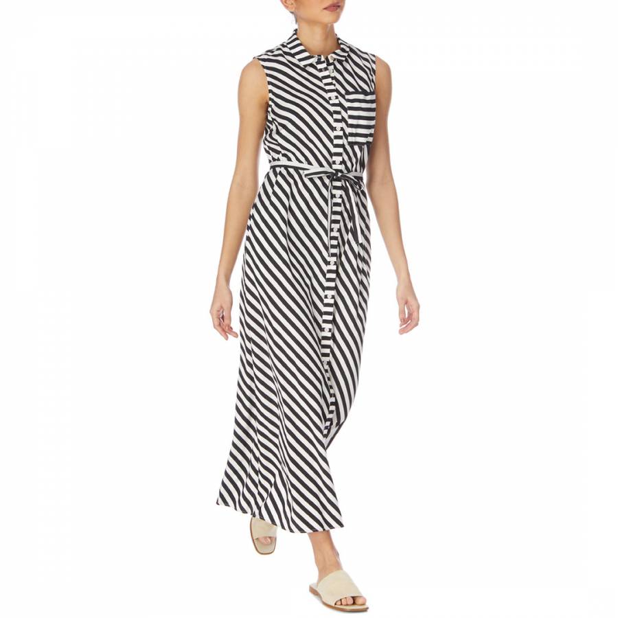 Black/White Diagonal Stripe Dress - BrandAlley