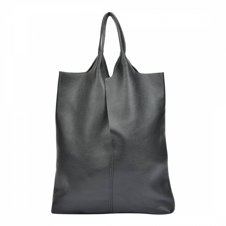 Black Leather Tote Bag - BrandAlley