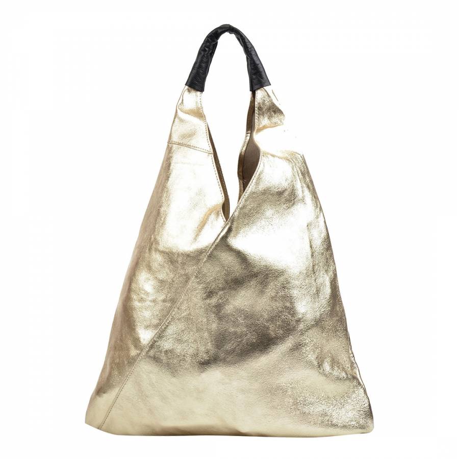 Metallic Gold Leather Tote Bag - BrandAlley