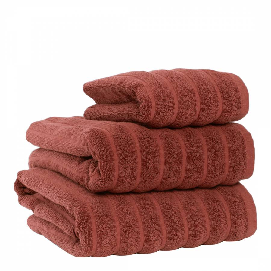 Roma Ribbed Bath Towel, Rust - BrandAlley