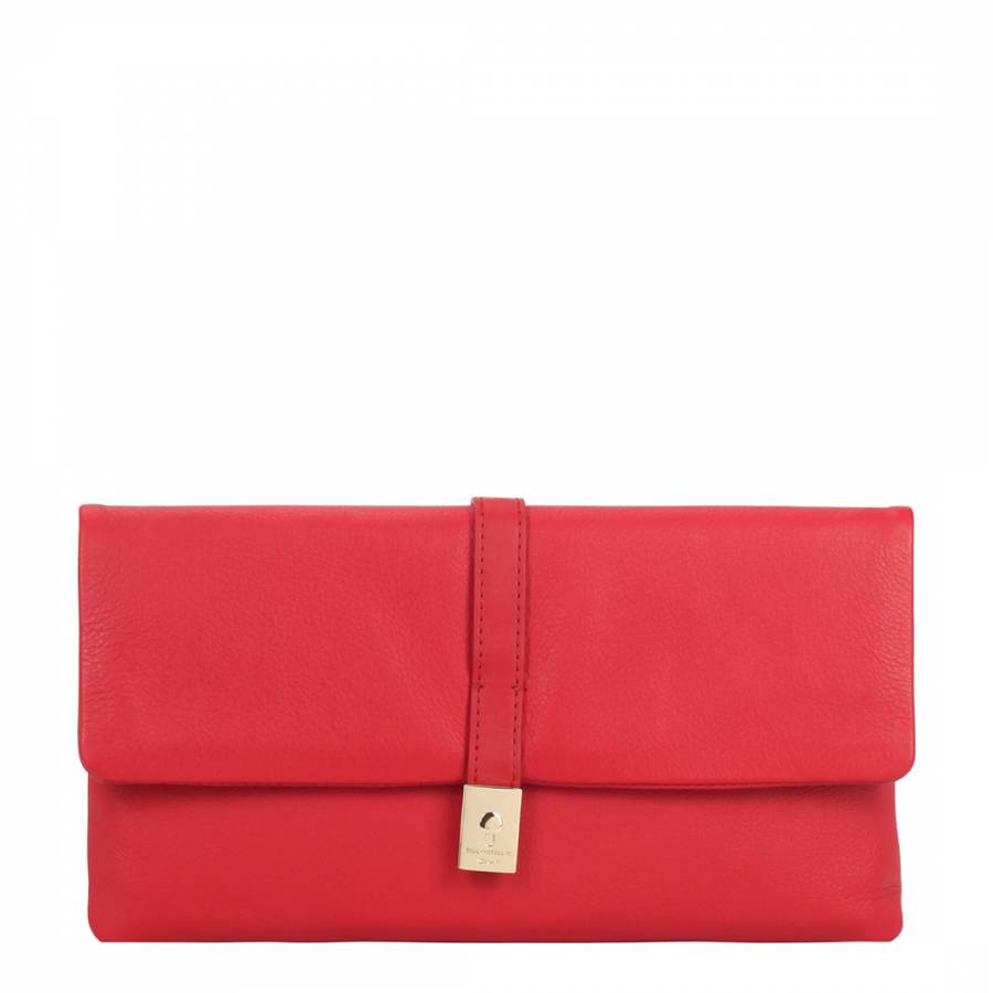 Red Piave Leather Clutch Bag - BrandAlley