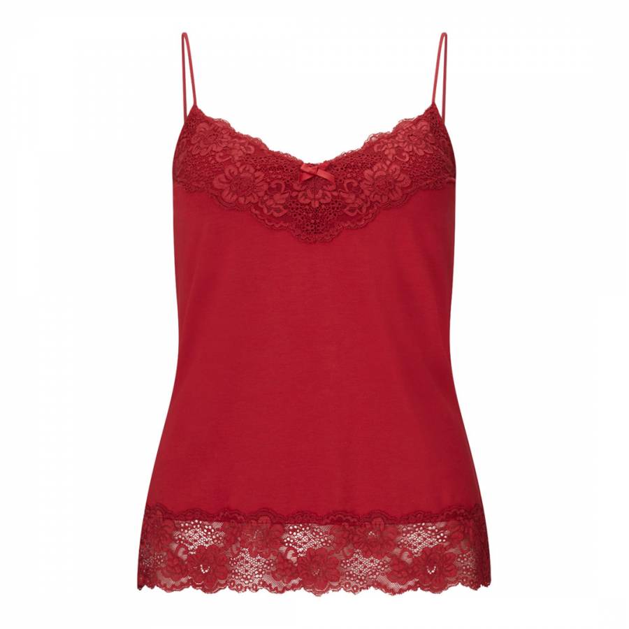 Red Modal Lace Vest Top - BrandAlley