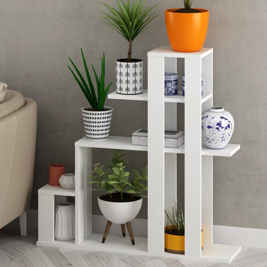 Indoor plant stand white