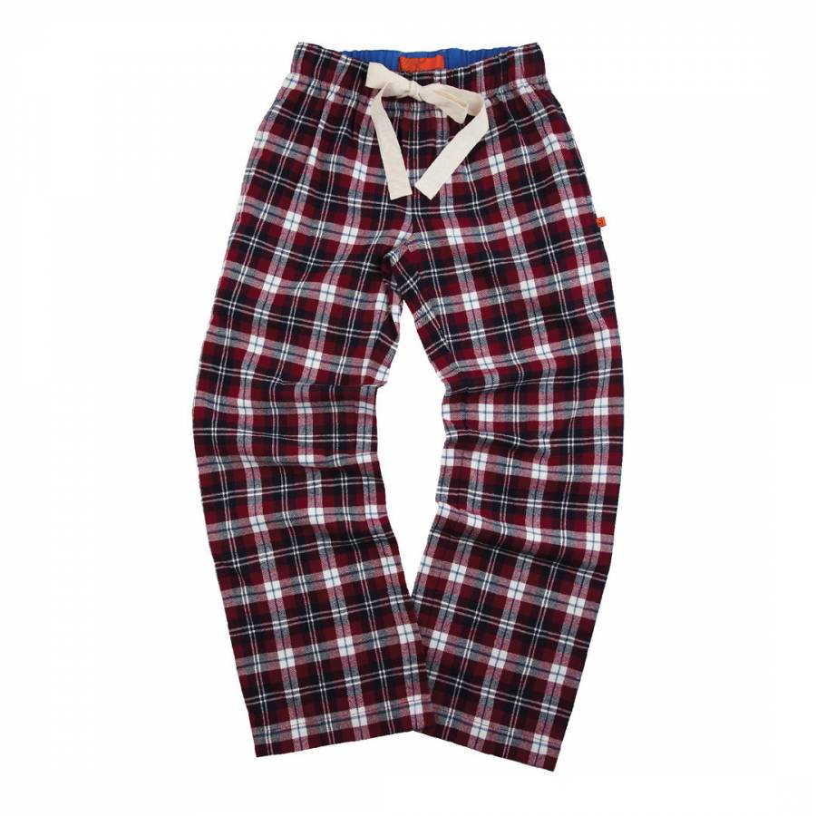 Boy's Red Jordan Check Cotton Pants - BrandAlley
