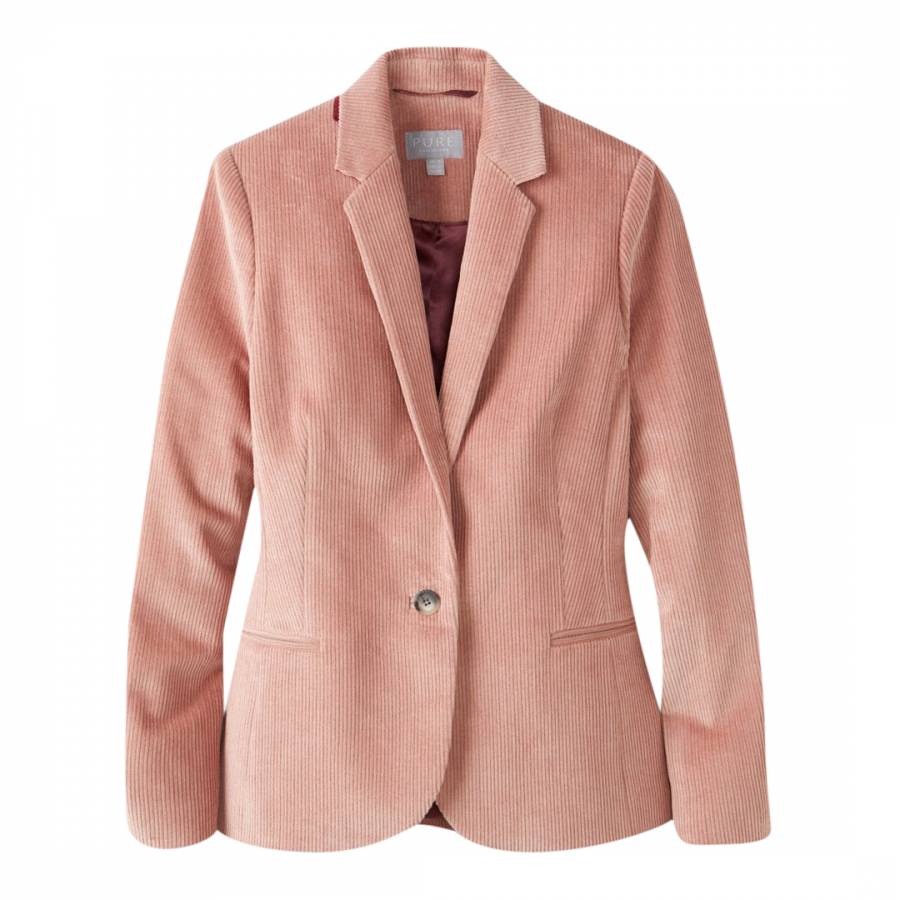 Pink Cord Cotton Stretch Tailored Blazer - BrandAlley