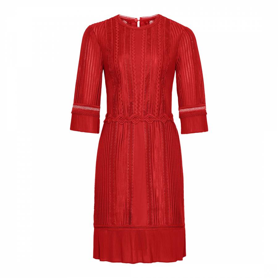 Red Freya Lace Dress - BrandAlley