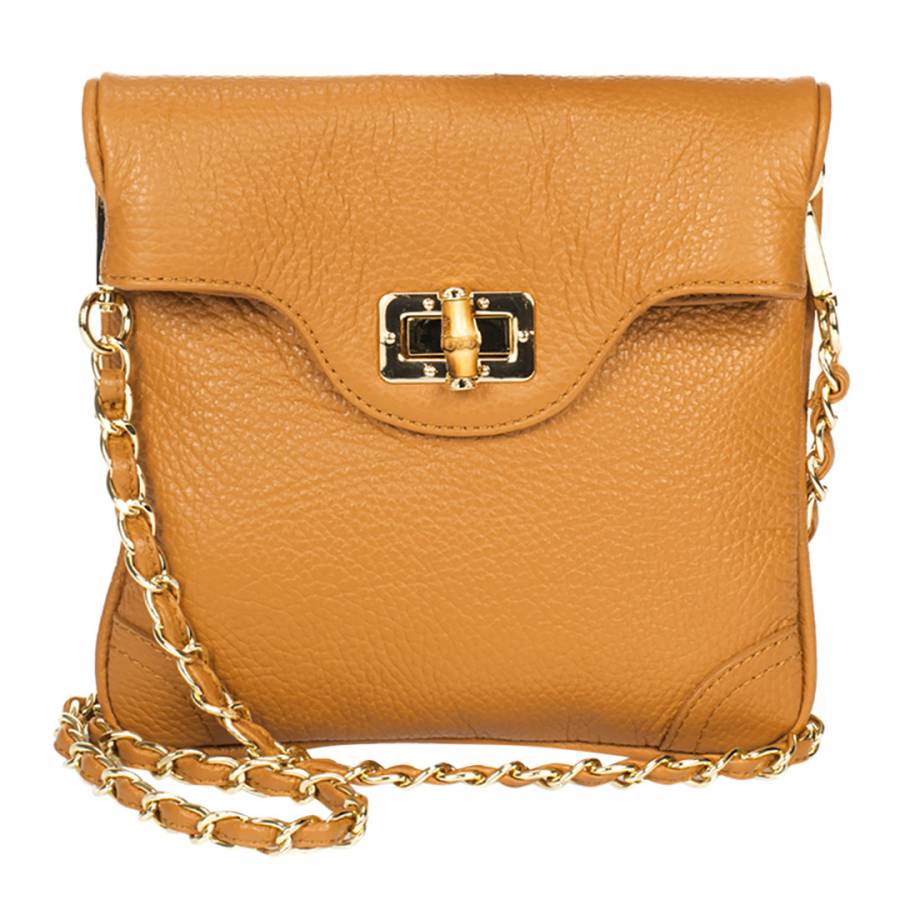 Cognac Leather Crossbody Bag - BrandAlley