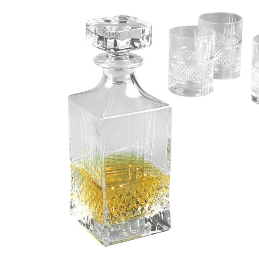 Set of 2 RCR COMBO-5538 Brillante Luxion Crystal Whiskey Decanters 850 ml 