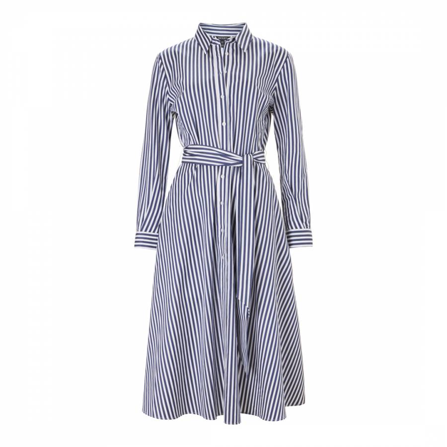 Navy & White Stripe Madeline Dress - BrandAlley