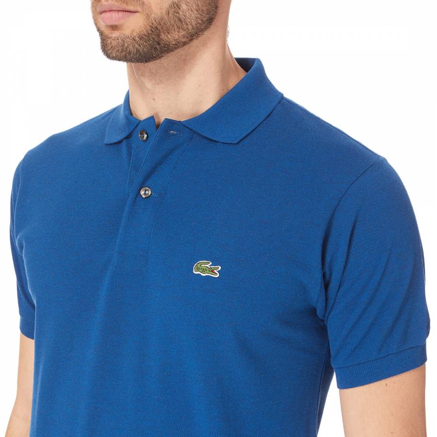 Mid Blue Classic Cotton Polo Shirt - BrandAlley