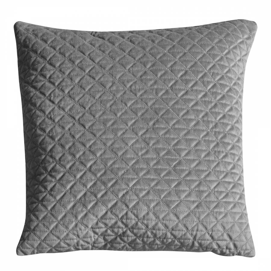 Silver Diamond Quilted Cushion, 45x45cm - BrandAlley