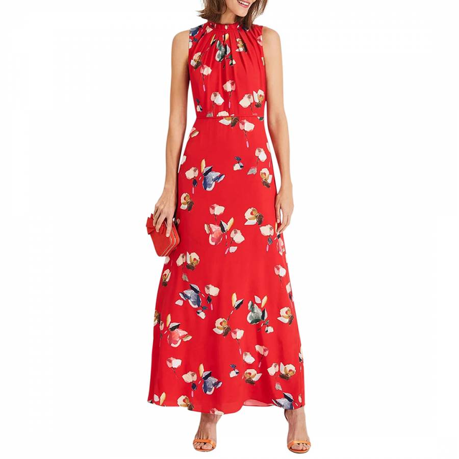 Red Floral Berdina Maxi Dress - BrandAlley