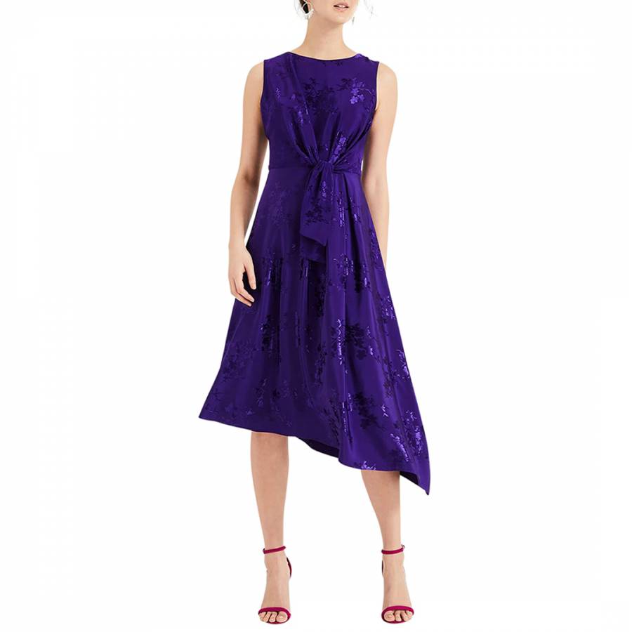 Purple Layla Jacquard Dress - BrandAlley