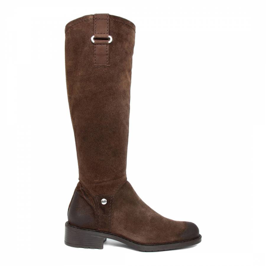Brown Suede Knee High Boots - BrandAlley