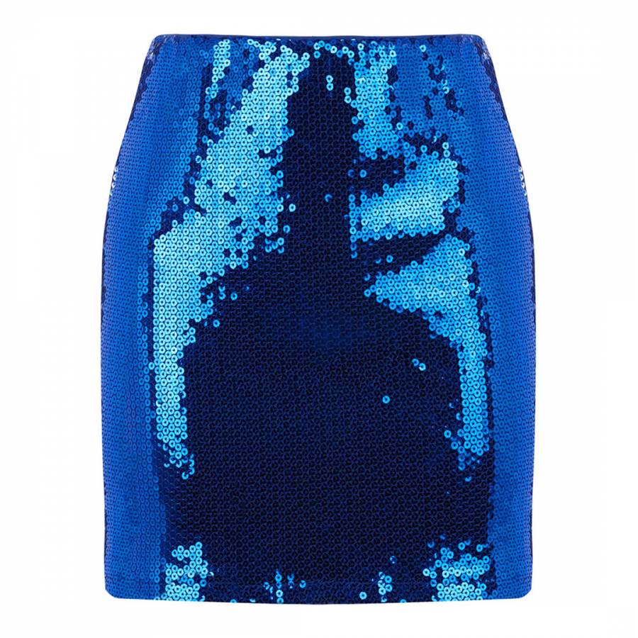 Bright Blue Sequin Mini Skirt - BrandAlley