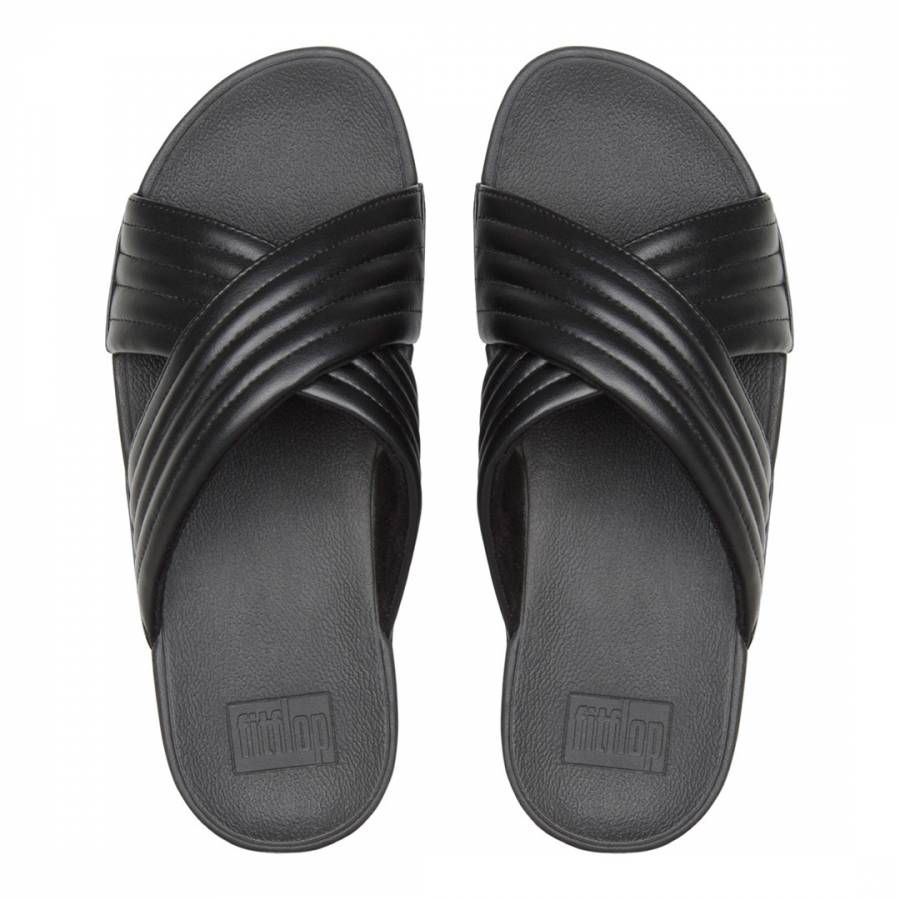 Black Lulu Padded Slide Sandals - BrandAlley