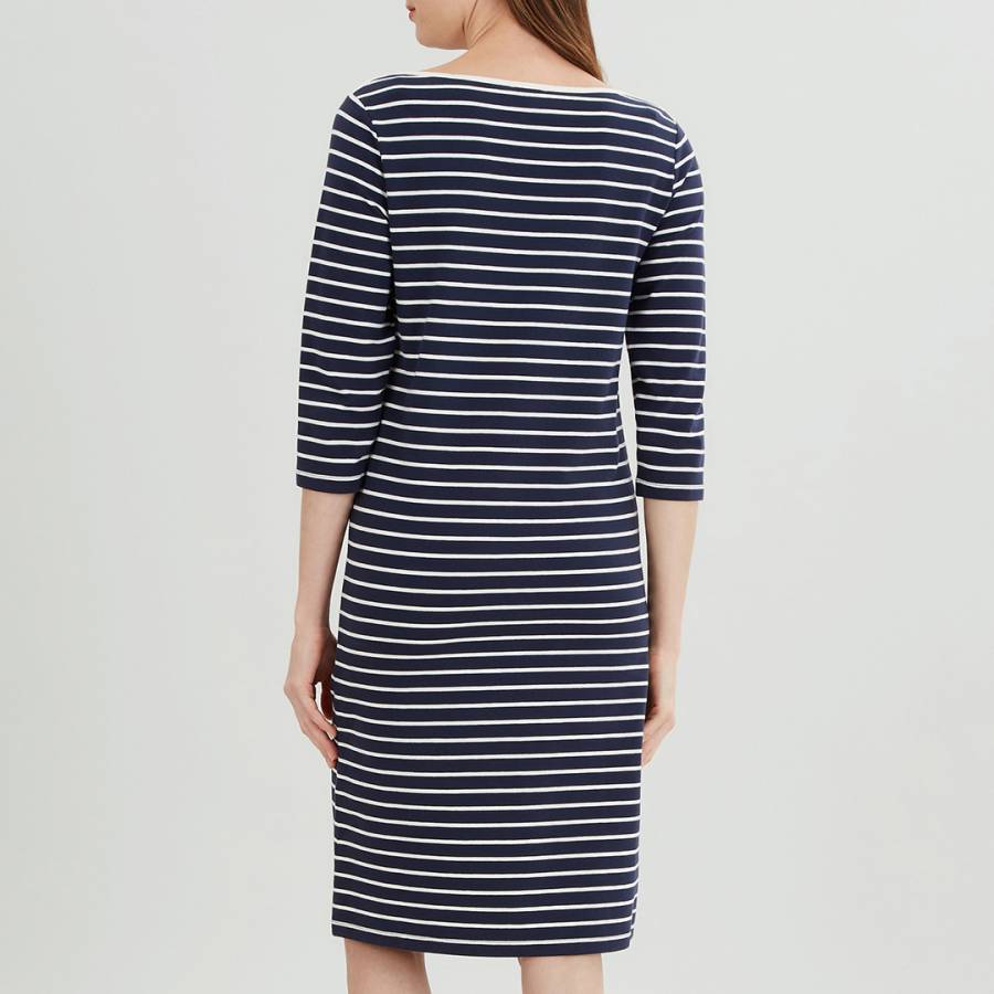 Navy Breton Stripe Jersey Dress - BrandAlley