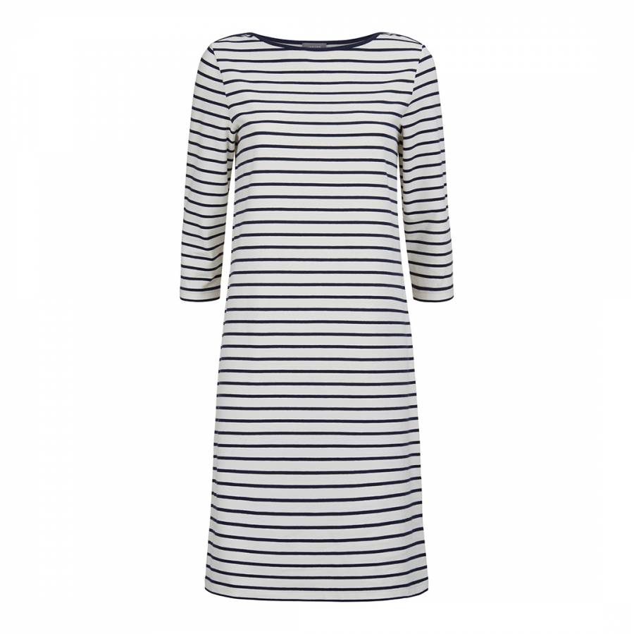 Ivory Breton Stripe Jersey Dress - BrandAlley
