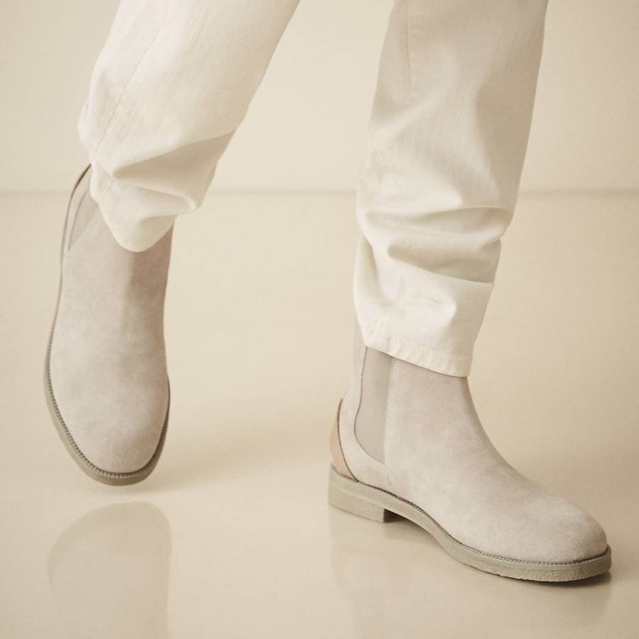 Cream Rogers Suede Chelsea Boots - BrandAlley