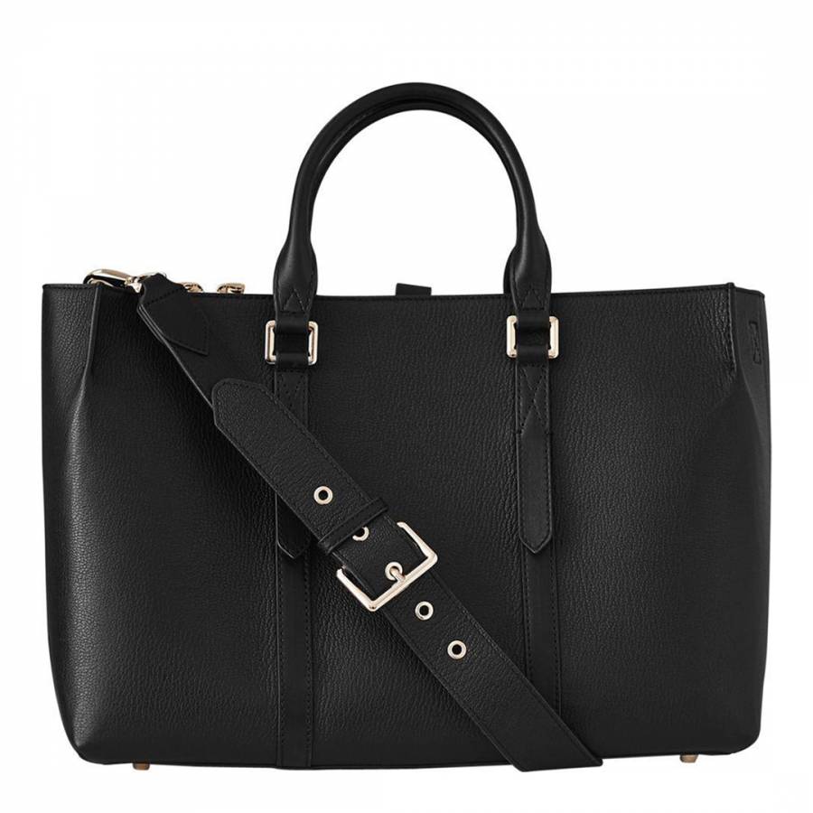 Black Leather Picton Grab Bag - BrandAlley