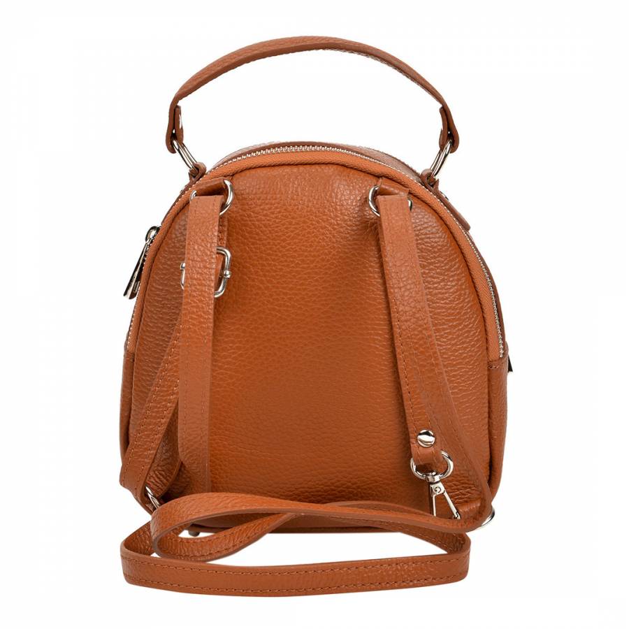 Cognac Leather Backpack - BrandAlley