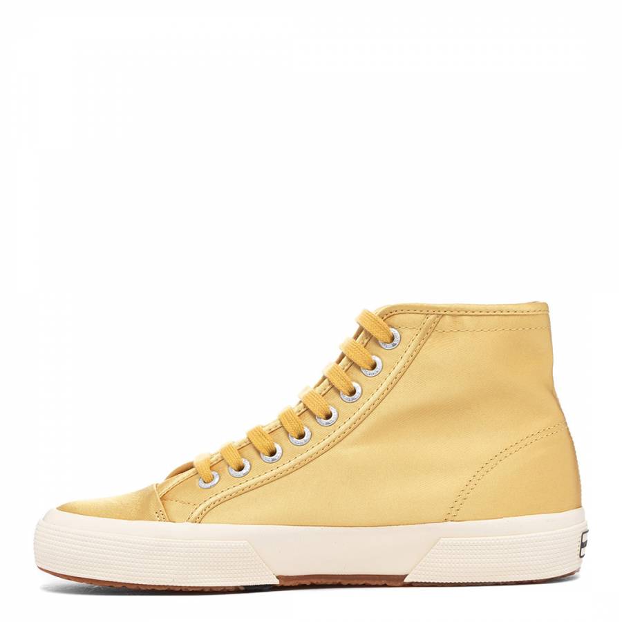 Mustard Yellow 2493 High Cut Satin Sneakers - BrandAlley
