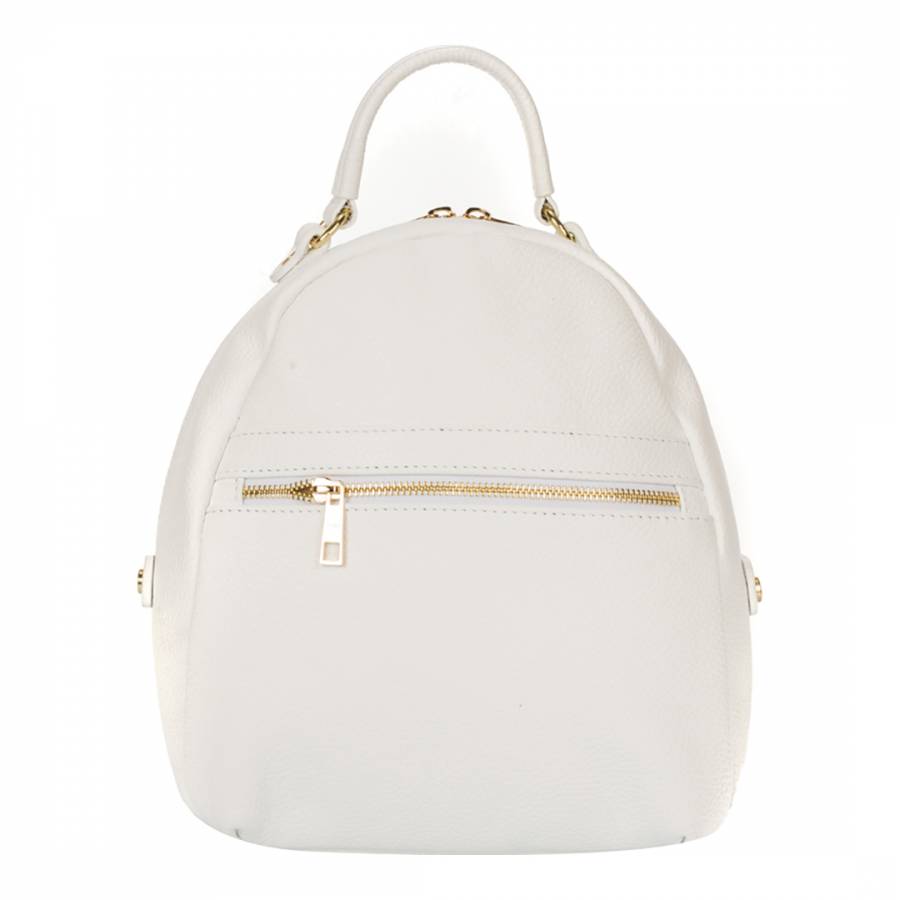 White Leather Backpack - BrandAlley