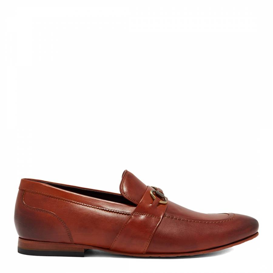 Tan Daiser Burnished Leather Loafers - BrandAlley