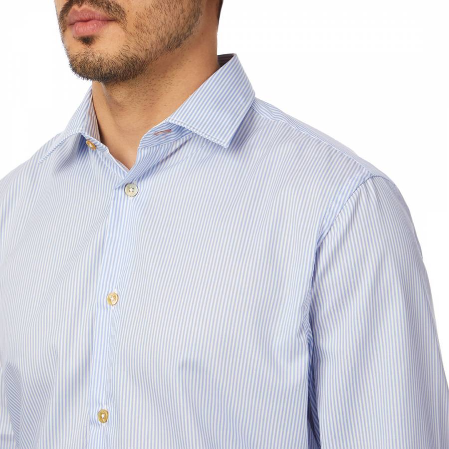 Light Blue Formal Tailored Fit Cotton Shirt - BrandAlley