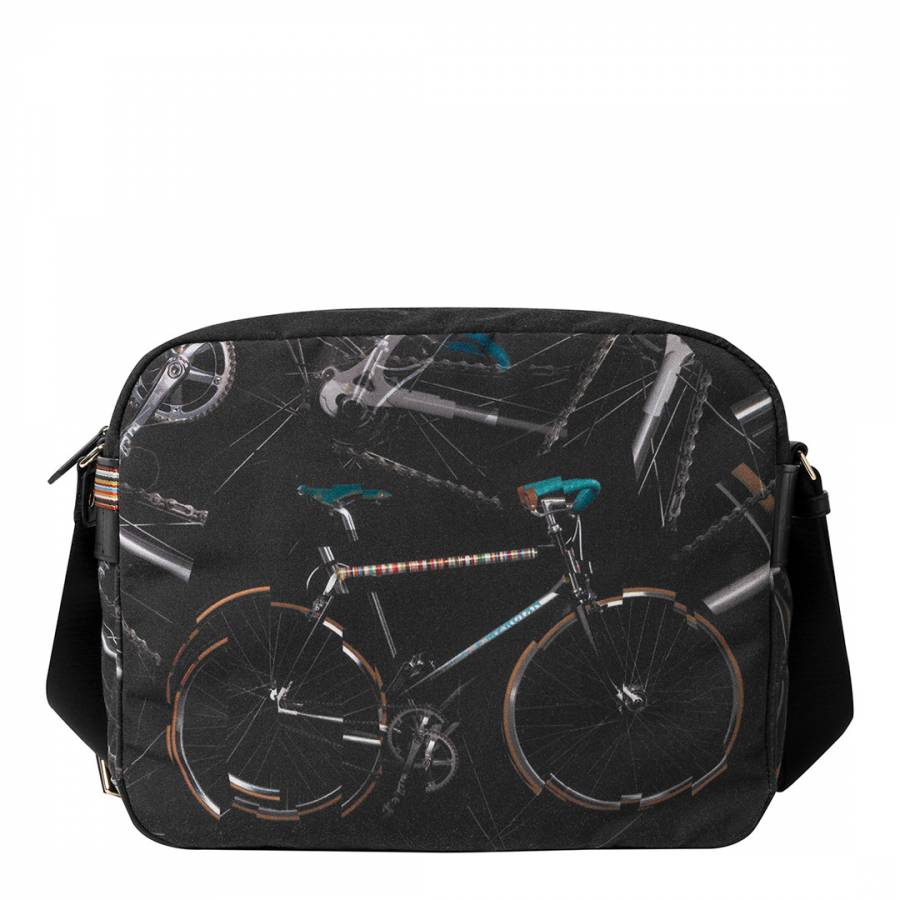 Black Pauls Bike Print Messenger Bag - BrandAlley