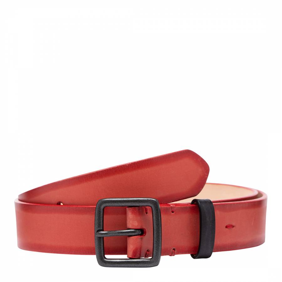 Salmon Contour Leather Belt - BrandAlley