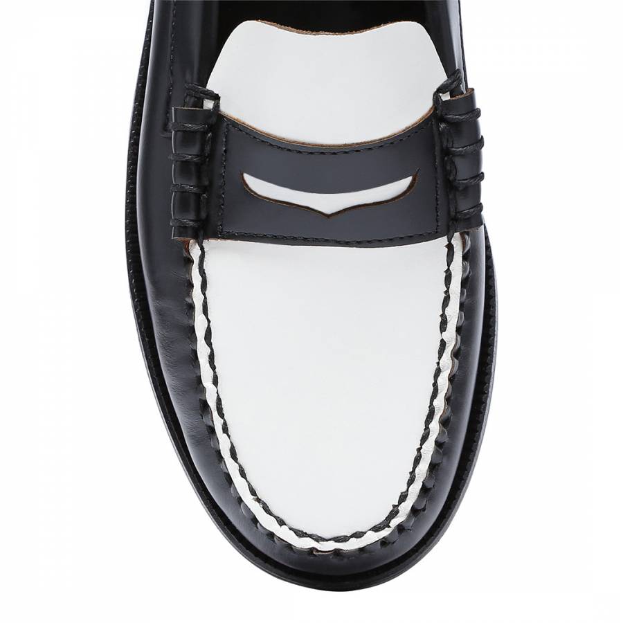 Black/White Classic Dan Leather Loafers - BrandAlley