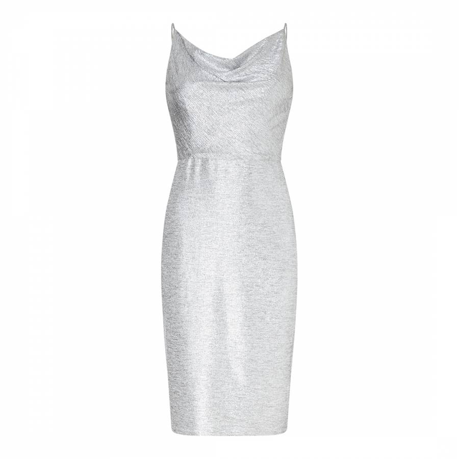Silver Halter Short Dress - BrandAlley